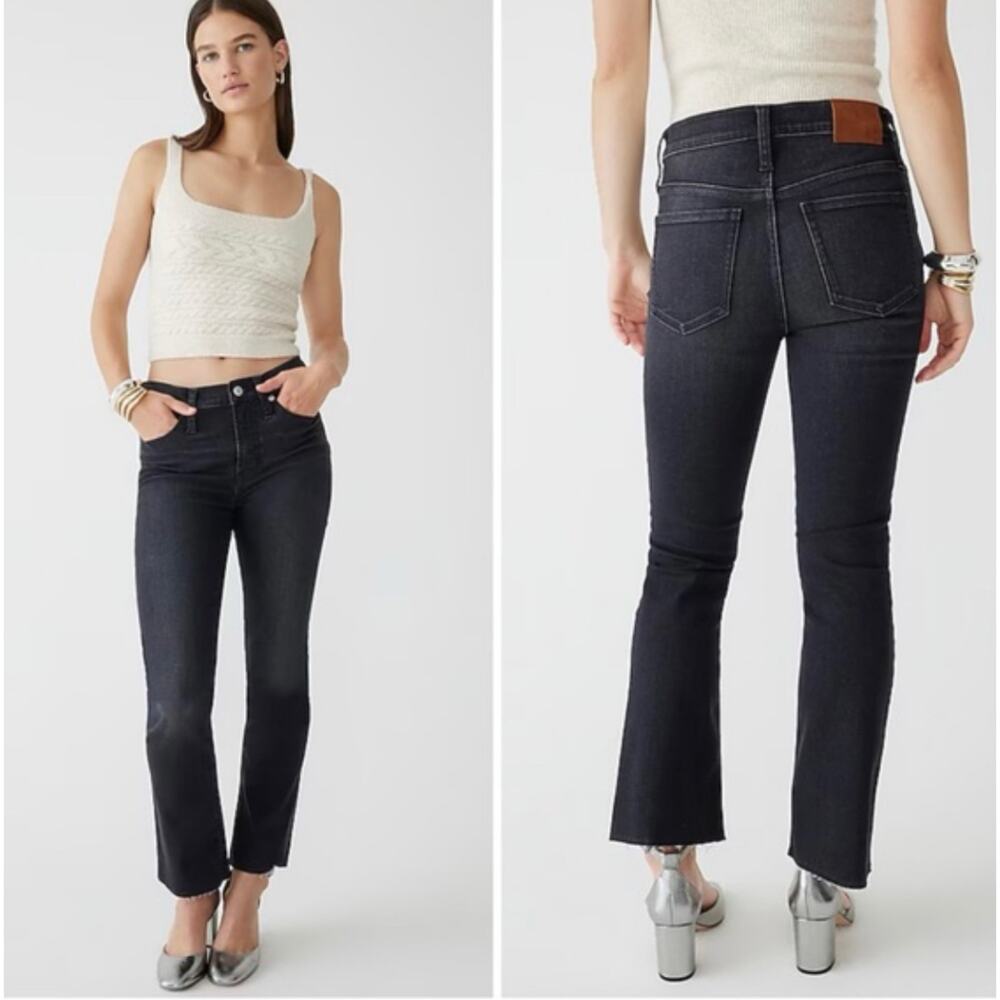 J. Crew 9" Demi-boot Crop Jean High rise Charcoal Wash Stretch Women's 27
